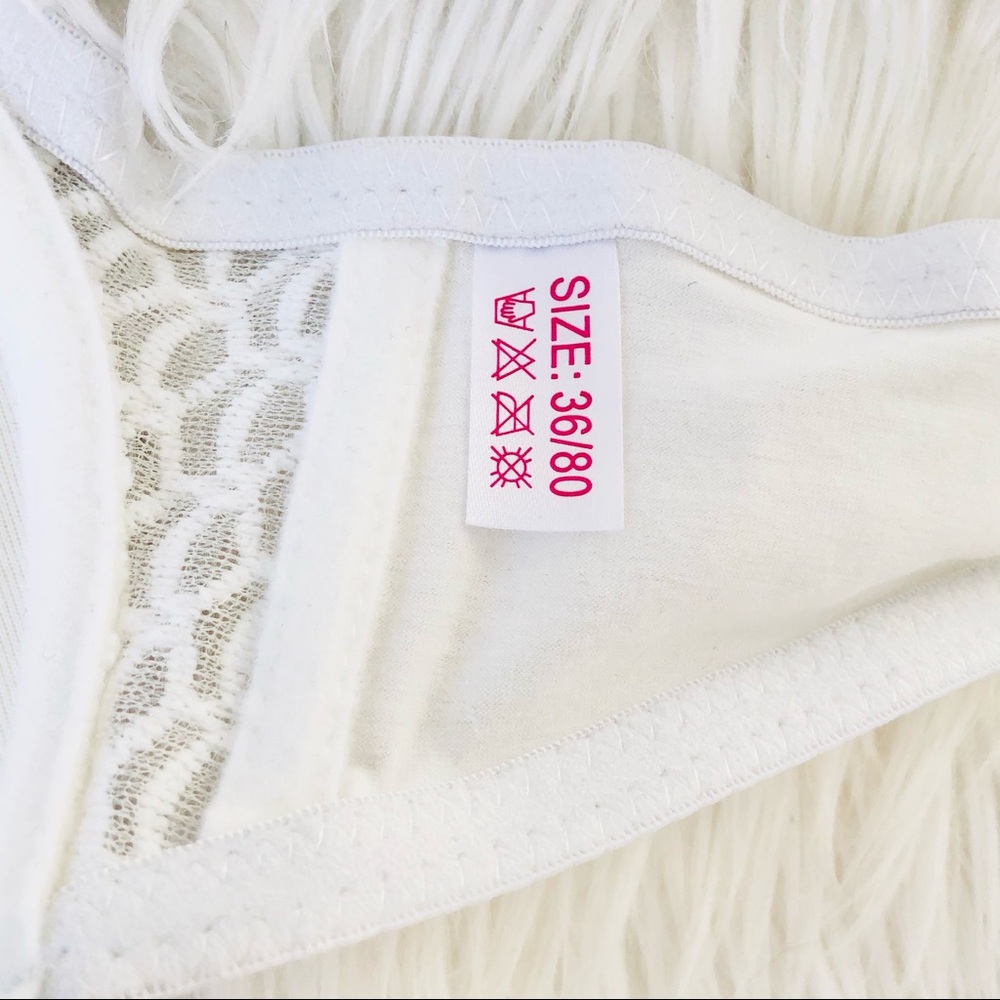 Lace Detail White Lingerie Set: Bra + Panties - Picture 9 of 9